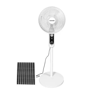 Portable 360 Degree Mobile Adjustable Solar Fan 5200mah Rechargeable Fan 12 Inch 14 Inch Camping Floor Fan with Light and USB