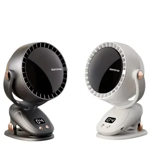 Portable 3600mAh Mini USB Rechargeable Electric Table Fan with LED Light Battery Powered for Garage Use Made of Plastic