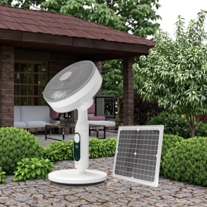 Portable 6 Inch Solar Powered Fan with USB Charging for Outdoor Home Garden Use