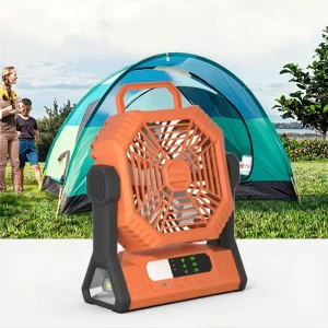Portable 8000mAh USB Desk Fan Light Hook Emergency Mechanical Control Brushless Motor for Household Car Garage Hotel Use Made