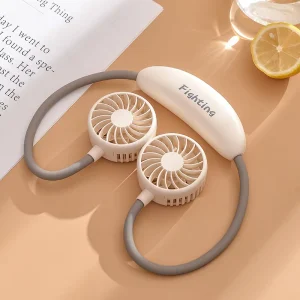 Portable ABS Durable 3 Speed Brushless Motor Outdoor USB Rechargeable 1200mAh Mini Personal Neck Fan with Battery