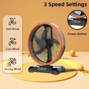 Portable AC DC Cooling Fan Rechargeable Table Fan with 4 LEDs 3-Speed Swing Function 1-8 Hours Timer for Power Outage