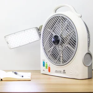 Portable Ac Dc 8 10 12 Inch Rechargeable Standing Table Fan with Led Lamp Lead acid Battery Rechargeable Camping Fan