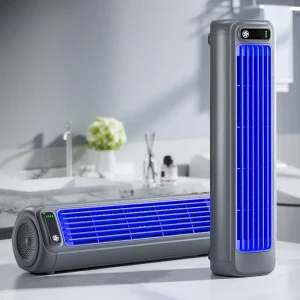 Portable Air Cooling Fan 2000mAh Quiet Desktop Rechargeable Fan Wall Non-drilling Circulating Fan 3 Speeds Adjustable
