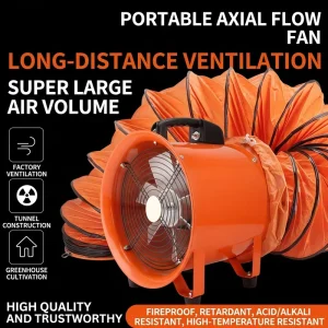 Portable Axial Fan 220V Ventilation Exhaust Industrial Confined Space Ventilator Supply Fan Household Blower