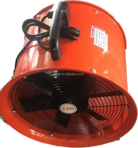Portable Axial Ventilation Fan 18” 450mm 2900rpm Industrial Exhaust Fan Electric 1100W 380V Ball Bearing Aluminium OEM ODM