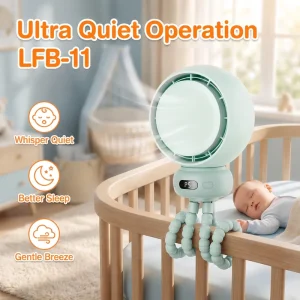 Portable Baby Stroller Fan USB Rechargeable Flexible Tripod Clip on Mini Fan for Car Seat Crib Travel