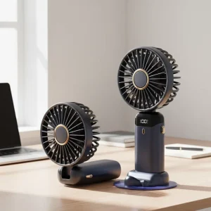 Portable Battery-Powered Electric Handheld Fan USB Rechargeable Foldable Design for Travel Office Car Use
