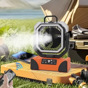 Portable Battery Spray Fan 40000mAh Fast Charge Timer Emergency Car Household Gym Office Rechargeable Multifunctional Lighting