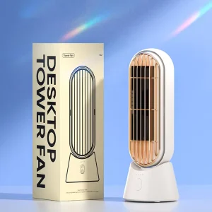 Portable Bladeless Fan Quiet Operation Fast Cooling 90 Angle Oscillating Fan Tower Fan With 3 Speeds for Bedroom Office Desktop