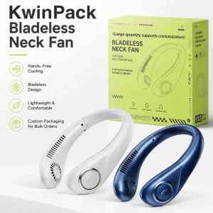 Portable Bladeless Neck Fan Rechargeable Wearable Cooling Fan Hands Free Personal Air Cooler with 3 Speed