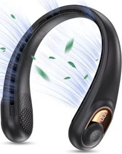 Portable Bladeless Neck Fans 4000mAh Personal Wearable Neck Fan Upgraded Cooling Air Volume USB Rechargeable Hands Free Fan