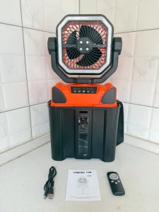 Portable Camping Cooling Fan 20000mAh Battery Powered Remote Control Eco Friendly Car Outdoor Use Misting Power Bank 6L Sink