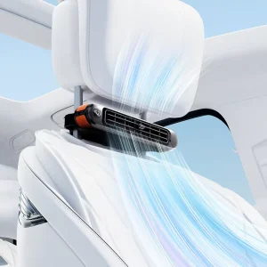 Portable Car Back Pillow Seat Bladeless Fan Three Speed Wind Adjust Dual Turbo Car Cooling Quiet Fan