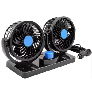 Portable Car Cooling Fan 360° Adjustable 12V Air Fan 2 Speeds Automotive Electric Fan for Dashboard RV Truck