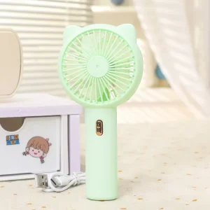 Portable Cat Shape Handheld Mini Cooling Fan USB Charging Low Noise Pocket Fan 4 Colors Rechargeable Small Hand Fan for Gift