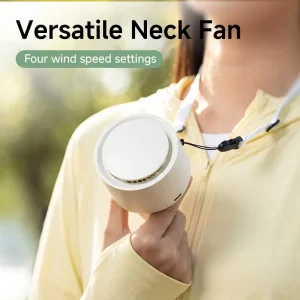 Portable Clip-On Neck Fan Rechargeable with Lanyard Multi Speed Retractable Wearable for Outdoor Commute Daily Use OEM ODM