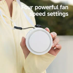 Portable Clip On Neck Fan Retractable Rechargeable Lanyard Multi Speed Plastic Wearable OEM ODM