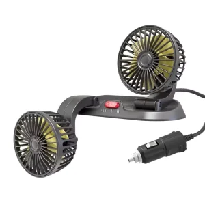 Portable Dual Head Car Fan 360 Degree Rotation Car Auto Air Cooling Fan USB Air Circulation Fans for Dashboard RV Truck