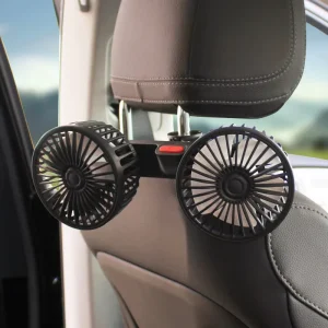 Portable Dual Head Car Fan with 360 Degree Rotation for Vehicle Use