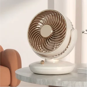 Portable Electric Fan for Study and Office Mini Brushless Motor Four leaf Three speed Rechargeable Long life Desktop USB Fan