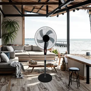 Portable Electric Floor Fan, 220V, for Household, Car, Outdoor, Hotel and RV Use, Oscillating, 16 Inch, Mechanical Control, 3 Speed
