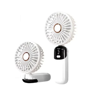 Portable Electric Handheld LED Digital Display Mini Small Hand Fans Students Folding Air Cooling Outdoor Stand Fan in Summer