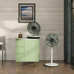 Portable Electric Outdoor Inverter Folding DC USB Charging Floor Pedestal Tower Fan Air Cooling Adjustable Height Remote Control