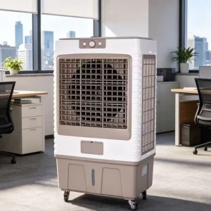 Portable Evaporative Plastic Electric Low Noise Air Cooler with 3-Speed 500W Power for Household Garage Outdoor Use