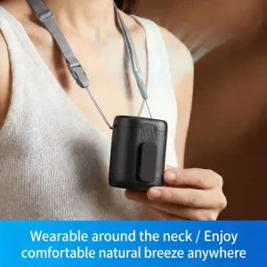 Portable Fan Waist Worn Fan Belt Fan Waist Fan Cooling Handheld Fan Cooling LED Display Fast Charging Handheld Fan Outdoor Work