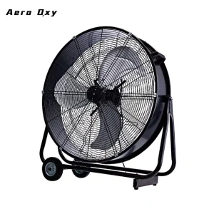 Portable Floor Drum Fan 24 30 36 Inch Large Industrial Cooling Gym Fan with Wheels for Warehouse Gym Workshop Ventilation