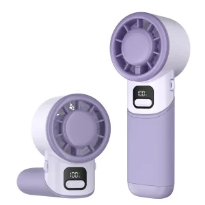 Portable Foldable Fan 10240RPM High Speed 8.0m s Wind 3600mAh USB Rechargeable Battery Wearable for Outdoor and Hotel Use