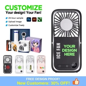 Portable Foldable Handheld Fan High Speed USB Neck Hung Mini Fan Ice Cooling Fan Corporate Gift
