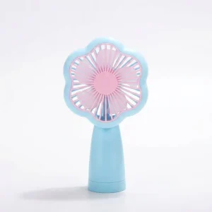 Portable Foldable Rechargeable 5V Household LED Flower Lash Cute Mini Handheld Fan Extension Handle Low Noise Wearable