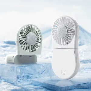 Portable Folding Ice Compress Handheld Fan 3 in 1 Foldable Wearable Neck Mini Fan 1800mAh Silent Rechargeable Fast Cooling Fan