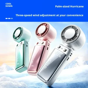 Portable Hand Fan Semiconductor Refrigeration Mini Folding Fan 3000mAh Rechargeable Cooling Fan for Travel Outdoor