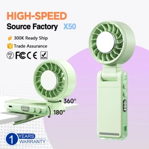Portable Handheld Clip On Fan with USB Rechargeable High speeds Low Noise Digital Display for Waist Neck Hanging Umbrella Summer