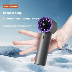 Portable Handheld Fan 100 Speed Adjustable Turbo High Speed Fan Mini Rechargeable Cooling Fan for Travel Outdoor
