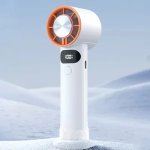 Portable Handheld Fan 2000mAh Display Electricity USB Rechargeable Quiet Mini Personal Fan Rapid Cooling High Speed Turbo Fan