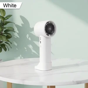 Portable Handheld Fan 4000mAh High RPM LED Light Display Folding Wearable Lanyard Quiet Cooling USB Rechargeable Outdoor
