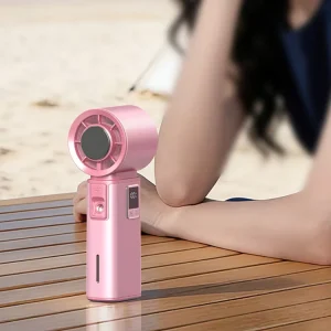 Portable Handheld Fan Low Noise 100 Speed Folding Fan Adjustable Wireless Rechargeable Fan Digital Display Fan for Office Travel