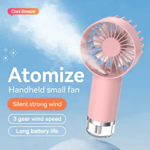 Portable Handheld Mini Mist Fan with Water Three Speed Light Humidifier for Household & Car Use