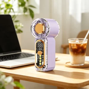 Portable Handheld Turbo Fan 20000 RPM Brushless Motor 100 Speed Adjustable USB-C Rechargeable Mini Fan for Car RV Use Battery