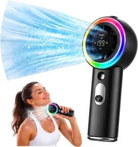 Portable Handheld Turbo Fan with Mist Ice Cooling Powerful Fan 26000 RPM 1 199 Speed Adjustable Personal Fan