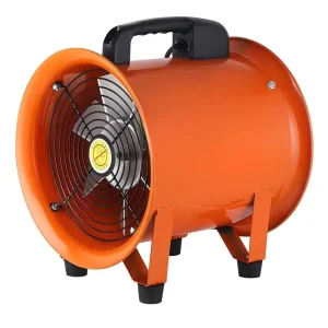 Portable High Pressure Axial Flow Exhaust Fan for Ventilating Confined Spaces Like Tanks and Silos