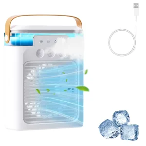 Portable Intelligent Three Speed Table Fan with USB Electric Power Mechanical Control Low Noise Light