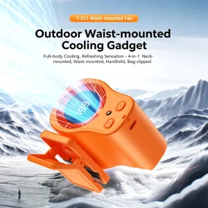 Portable Mini Air Cooler Fan USB Bladeless Neck Wearable Small Fan Mini Button Control Brushless Motor Adjustable Speed