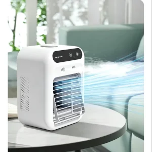 Portable Mini Evaporative Air Cooler Fan with Mist Humidifier 2 Speeds 500ml Water Tank Quiet for Home Office