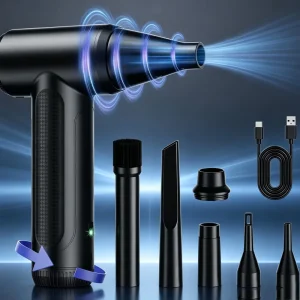 Portable Mini Fan 100000RPM Cordless Electric Air Blower Multiple Nozzles for Car Detailing Cleaning