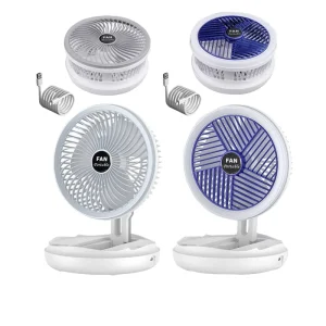 Portable Mini Fan With Night LED Light USB Rechargeable Fill Light Folding Table Lamp Variable Fan for Home Office